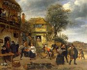 Jan Steen Peasants before an Inn painting